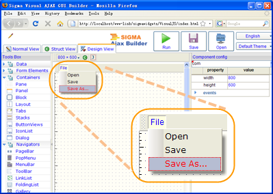 Add new items to a menu tab stack